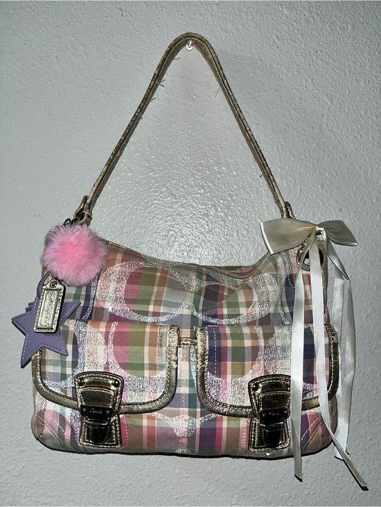 Coach Handbags - Coach Poppy Madras Tartan Plaid Hobo Shoulder Bag